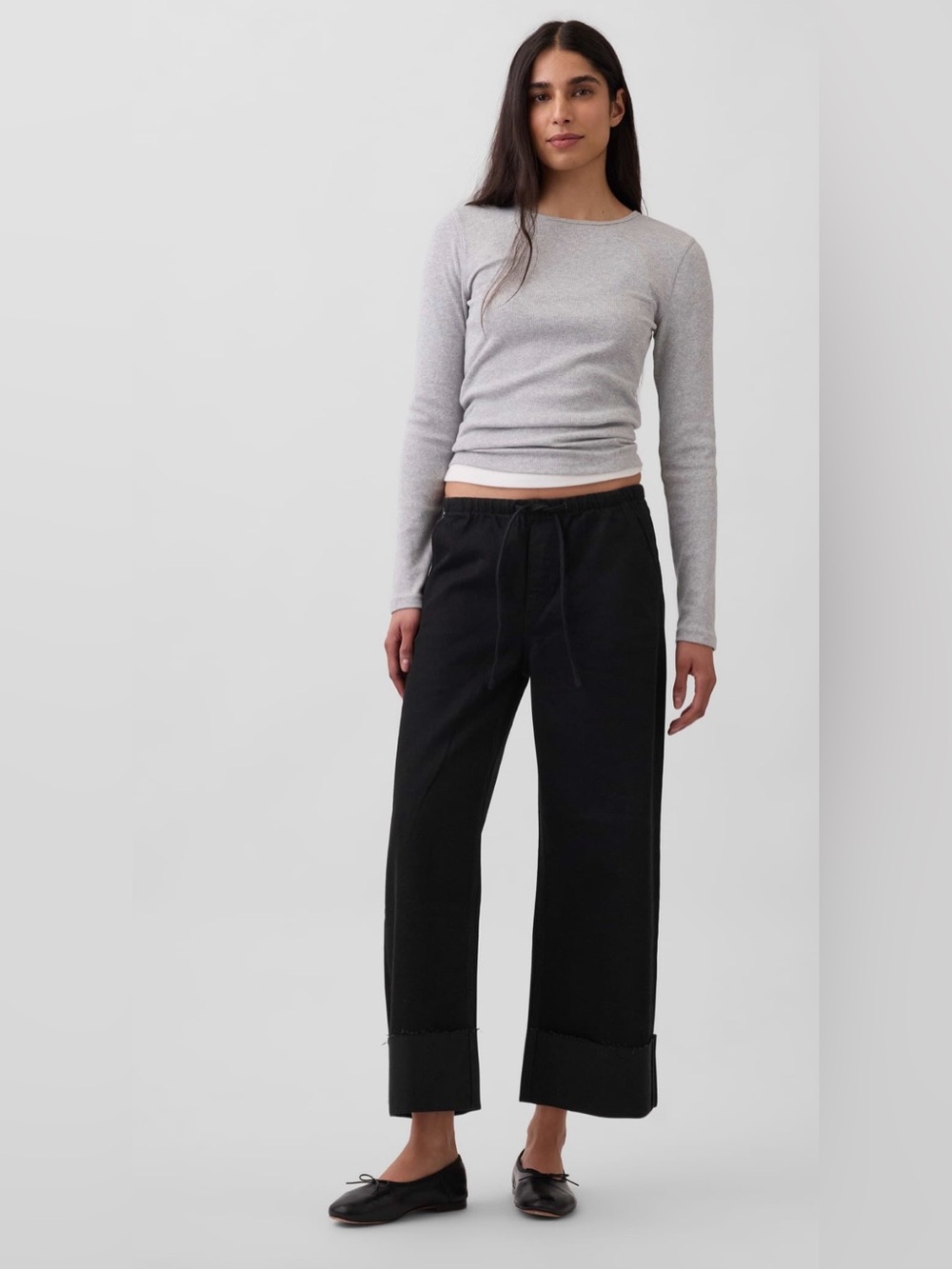 NWT-GAP Black Low-rise Ultra Soft Easy 90s Loose Cropped Jeans, Medium